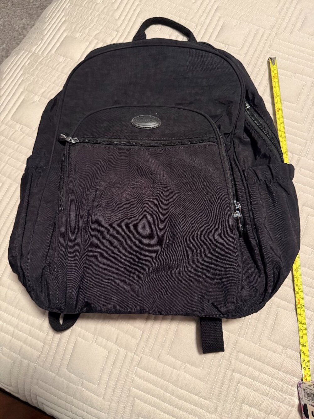 Lily & Drew Black Nylon Travel Backpack Multi Pocket Organizer Carry On